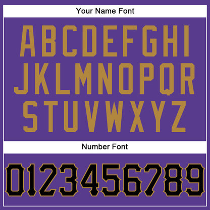 Custom Purple Black Pinstripe Black-Old Gold Authentic Basketball Jersey