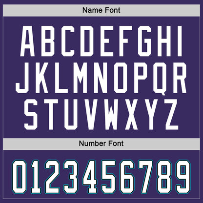 Custom Purple White-Teal Hockey Jersey