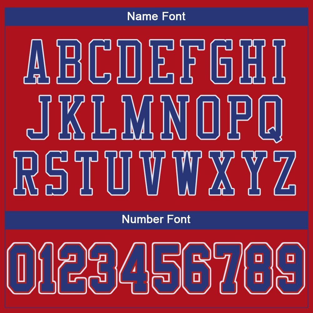 Custom Red Royal-White Mesh Authentic Football Jersey