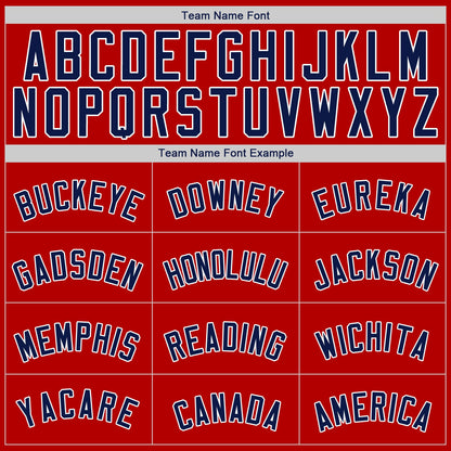 Custom Red Navy-White Authentic Baseball Jersey