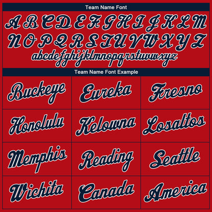 Custom Red Navy-White Authentic Baseball Jersey