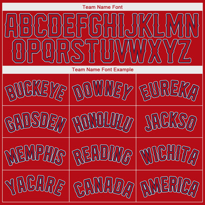 Custom Red Red-Navy Authentic Baseball Jersey