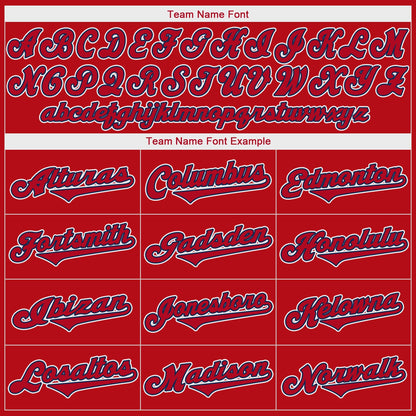 Custom Red Red-Navy Authentic Baseball Jersey