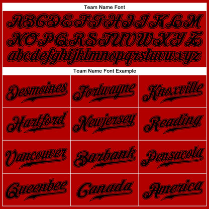 Custom Red Black Authentic Baseball Jersey