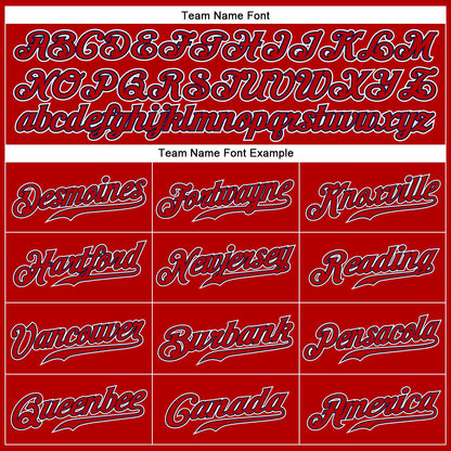 Custom Red Red-Navy Authentic Baseball Jersey