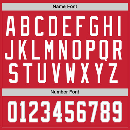 Custom Red White-Gray Hockey Jersey