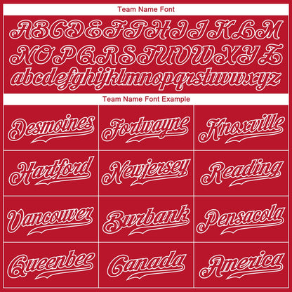 Custom Red Red-White Christmas 3D Authentic Baseball Jersey