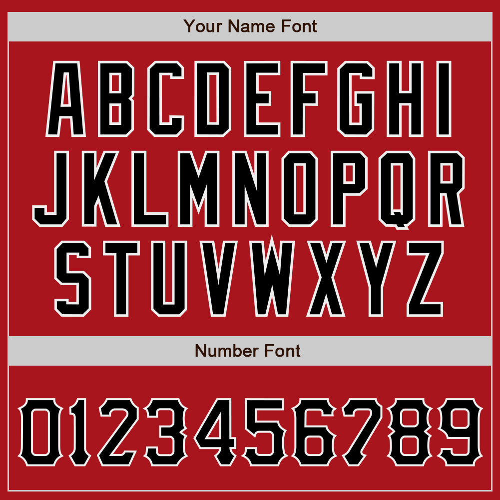 Custom Red Black-White Authentic Baseball Jersey