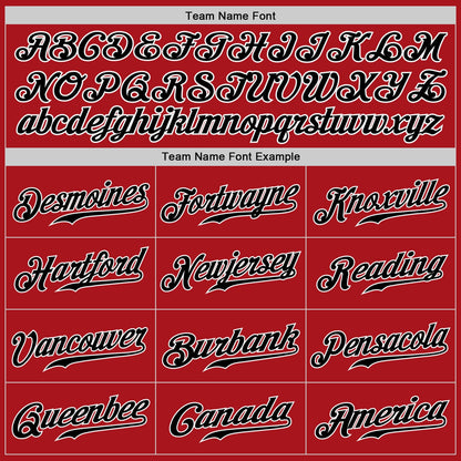 Custom Red Black-White Authentic Baseball Jersey