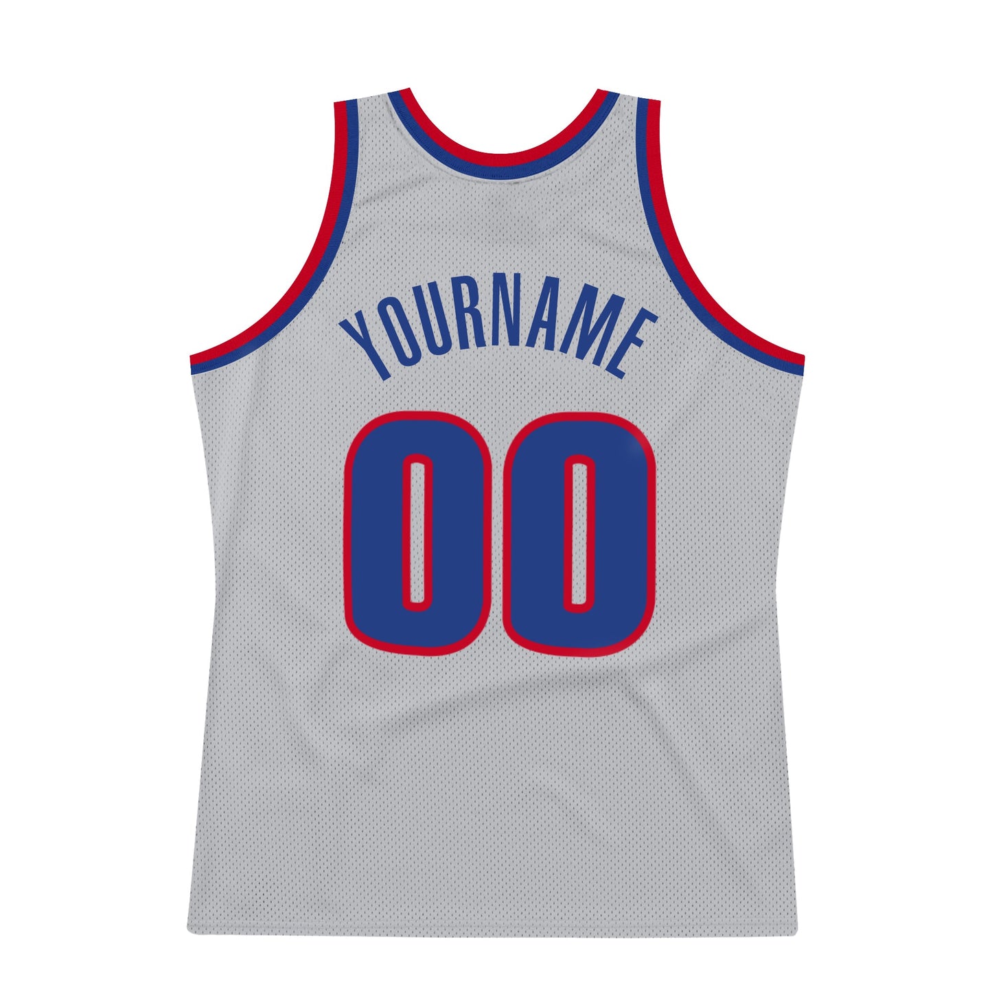 Custom Gray Royal-Red Authentic Throwback Basketball Jersey