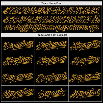 Custom Black Snakeskin Black-Gold 3D Pattern Design Authentic Baseball Jersey