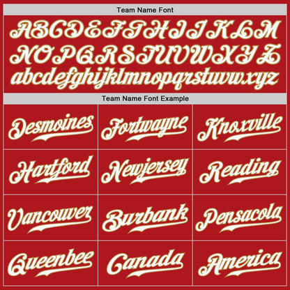 Custom White Red-Old Gold Authentic Split Fashion Baseball Jersey
