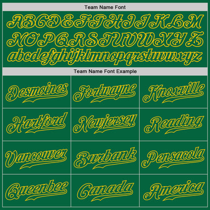 Custom White Kelly Green-Gold Authentic Split Fashion Baseball Jersey