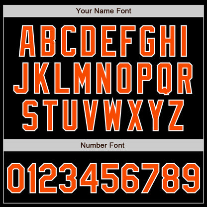 Custom Black Orange-Light Blue Authentic Split Fashion Baseball Jersey