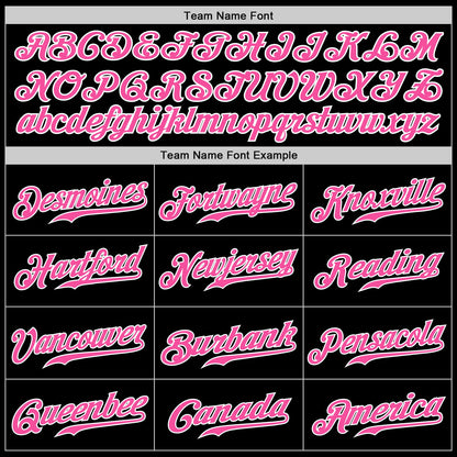 Custom Black Pink-Neon Green Authentic Split Fashion Baseball Jersey