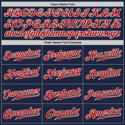 Custom Navy Red-Gray Authentic Split Fashion Baseball Jersey