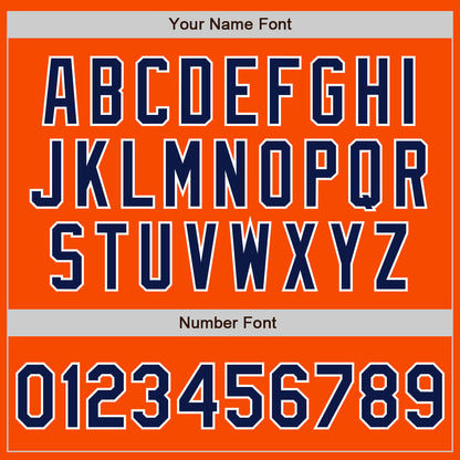 Custom Orange Navy-Gray Authentic Split Fashion Baseball Jersey