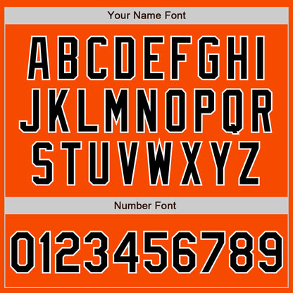 Custom Orange Black-Gray Authentic Split Fashion Baseball Jersey