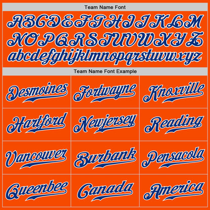 Custom Orange Royal-White Authentic Split Fashion Baseball Jersey
