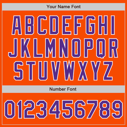 Custom Orange Purple-White Authentic Split Fashion Baseball Jersey