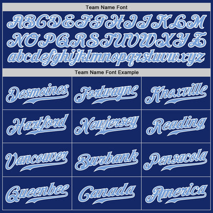 Custom Royal Light Blue-Gray Authentic Split Fashion Baseball Jersey