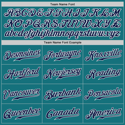 Custom Teal Navy-Gray Authentic Split Fashion Baseball Jersey