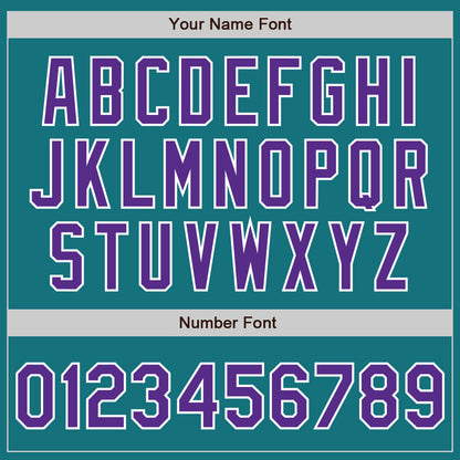 Custom Teal Purple-Gray Authentic Split Fashion Baseball Jersey