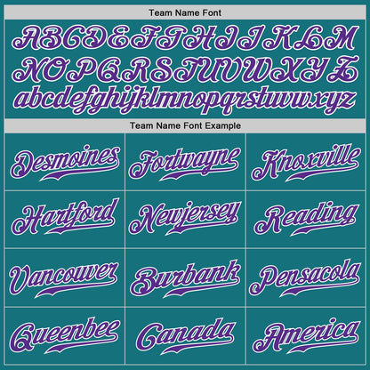 Custom Teal Purple-Gray Authentic Split Fashion Baseball Jersey
