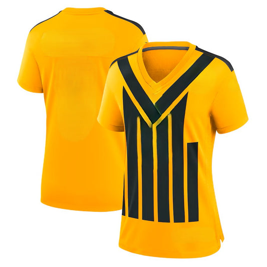 Custom Women's Steelers Gold Exact Replica Alternate 1933 Throwback Football Jersey