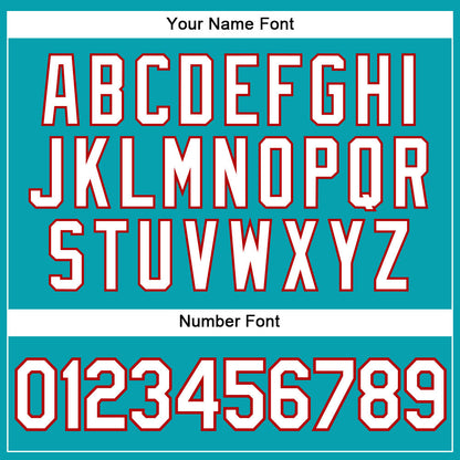 Custom Teal White Pinstripe White-Red Authentic Basketball Jersey