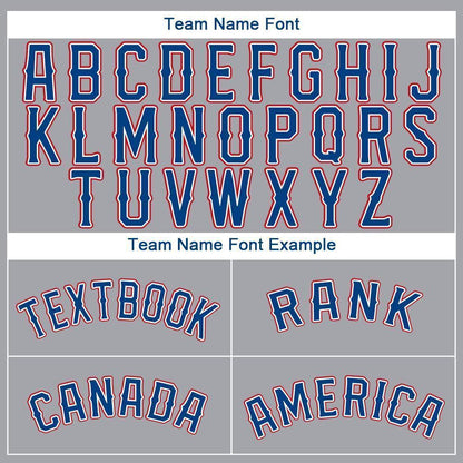 Custom Gray Royal-Red Baseball Jersey