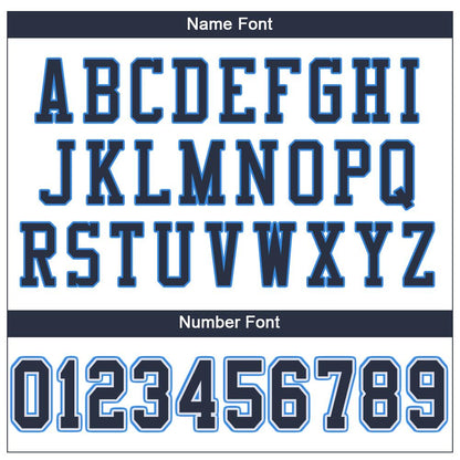 Custom White Navy-Powder Blue Mesh Authentic Football Jersey