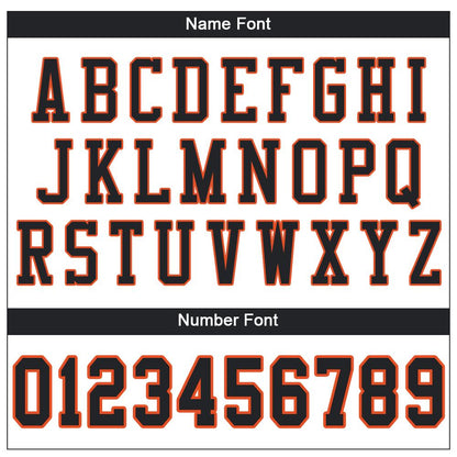 Custom White Black-Orange Mesh Authentic Football Jersey