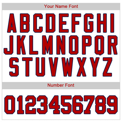 Custom White Red-Navy Authentic Baseball Jersey
