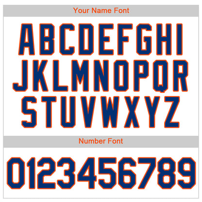 Custom White Royal Pinstripe Royal-Orange Authentic Baseball Jersey