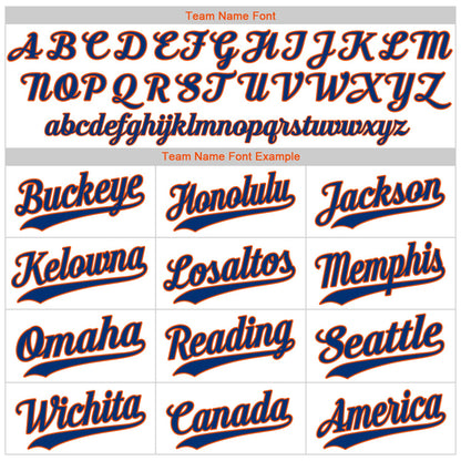 Custom White Royal Pinstripe Royal-Orange Authentic Baseball Jersey