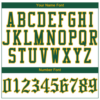 Custom White Kelly Green Pinstripe Kelly Green-Gold Authentic Baseball Jersey