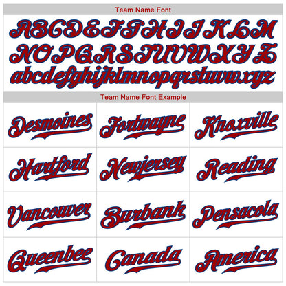 Custom White Royal Pinstripe Red-Royal Authentic Baseball Jersey