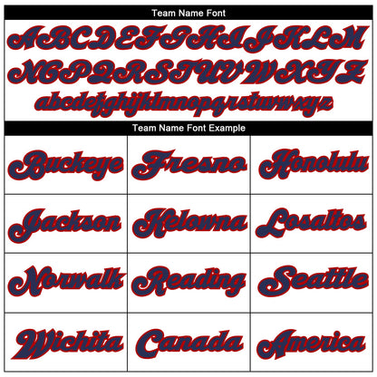 Custom White Red-Navy Mesh Authentic Throwback Football Jersey