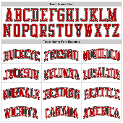 Custom White Red Pinstripe Red-Black Authentic Basketball Jersey