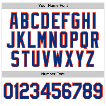 Custom White Royal Pinstripe Royal-Orange Authentic Basketball Jersey