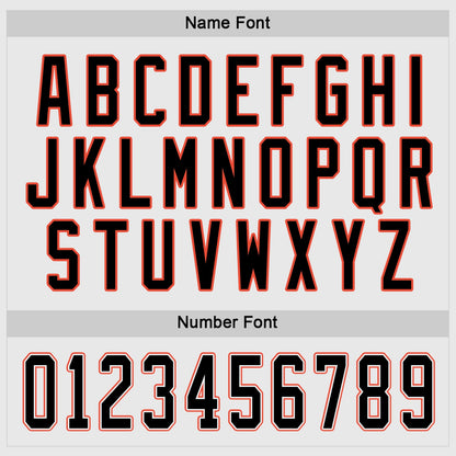 Custom White Black-Orange Hockey Jersey